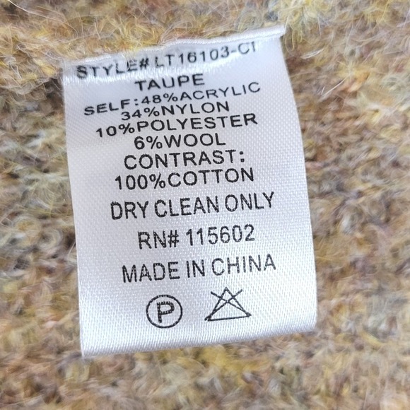 Lush Button Front Cardigan Sweater Eyelet Lace Collar Cottagecore, Whimsical, M - Picture 3 of 9